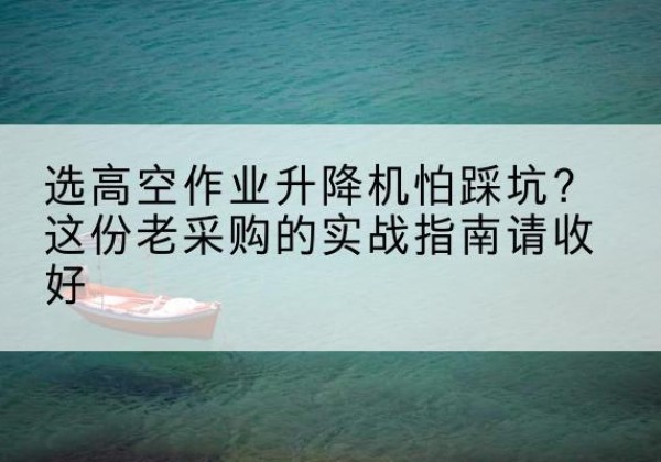 槐荫高空作业升降机厂家推荐-选高空作业升降机怕踩坑？这份老采购的实战指南请收好