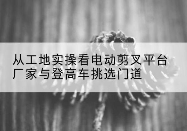槐荫电动剪叉升降平台厂家-从工地实操看电动剪叉平台厂家与登高车挑选门道